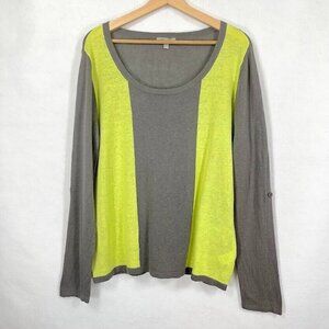 Horny Toad Color Block Pullover Sweater Lightweight Academia Boho Bold Sheer L